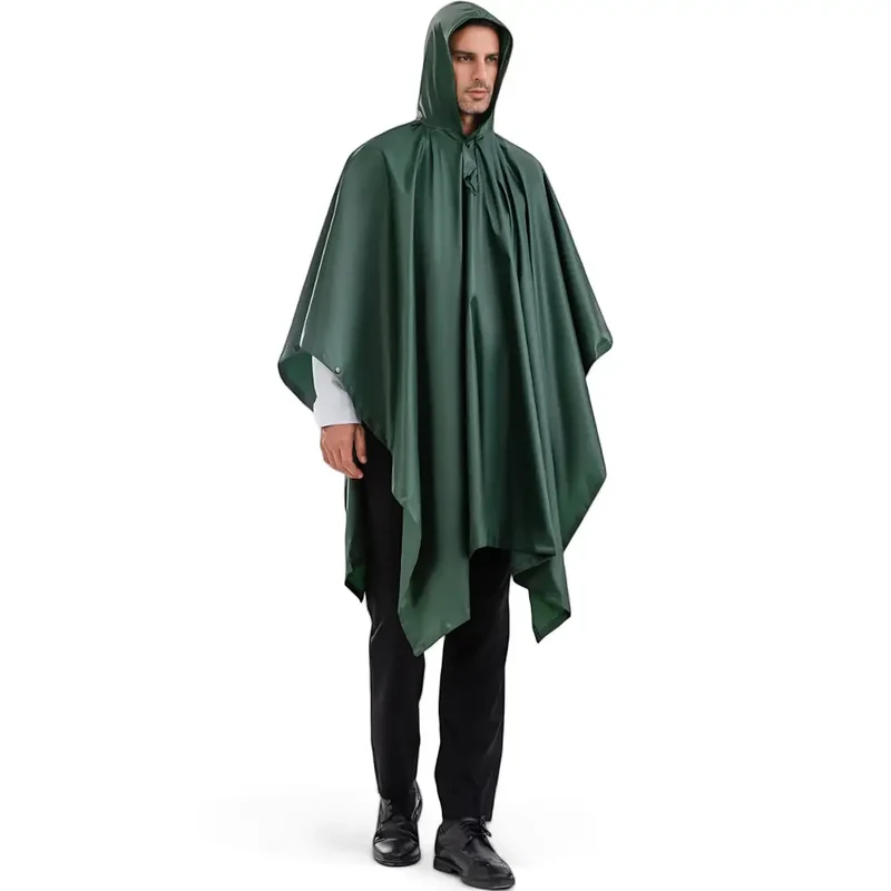 Poncho hommes capuche