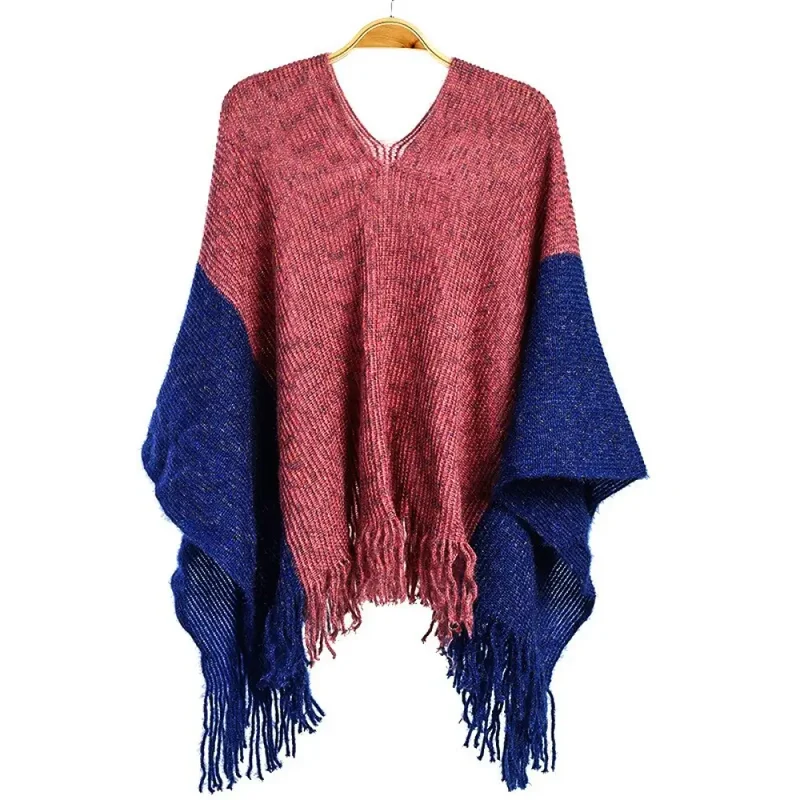 Poncho au tricot