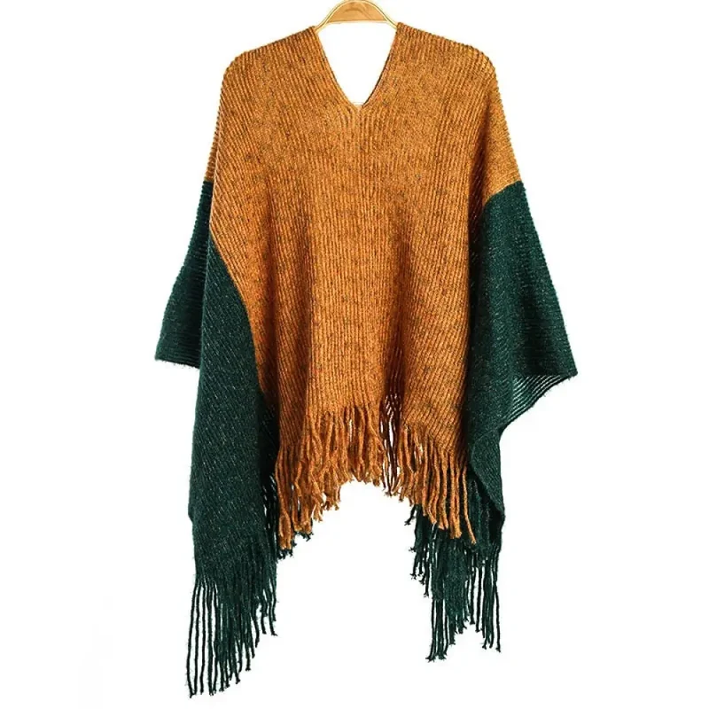 Poncho au tricot