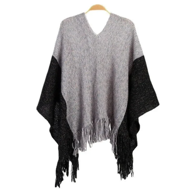 Poncho au tricot