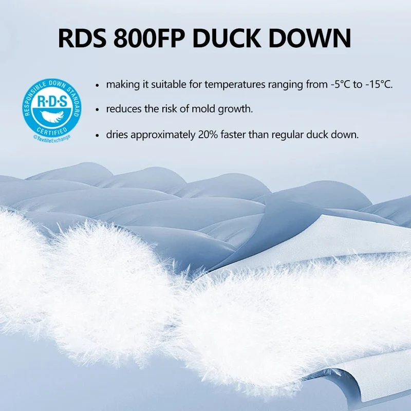 Sac de couchage ultralight en duvet de canard 800 FP & nylon imperméable RDS "Widesea - DS Series"