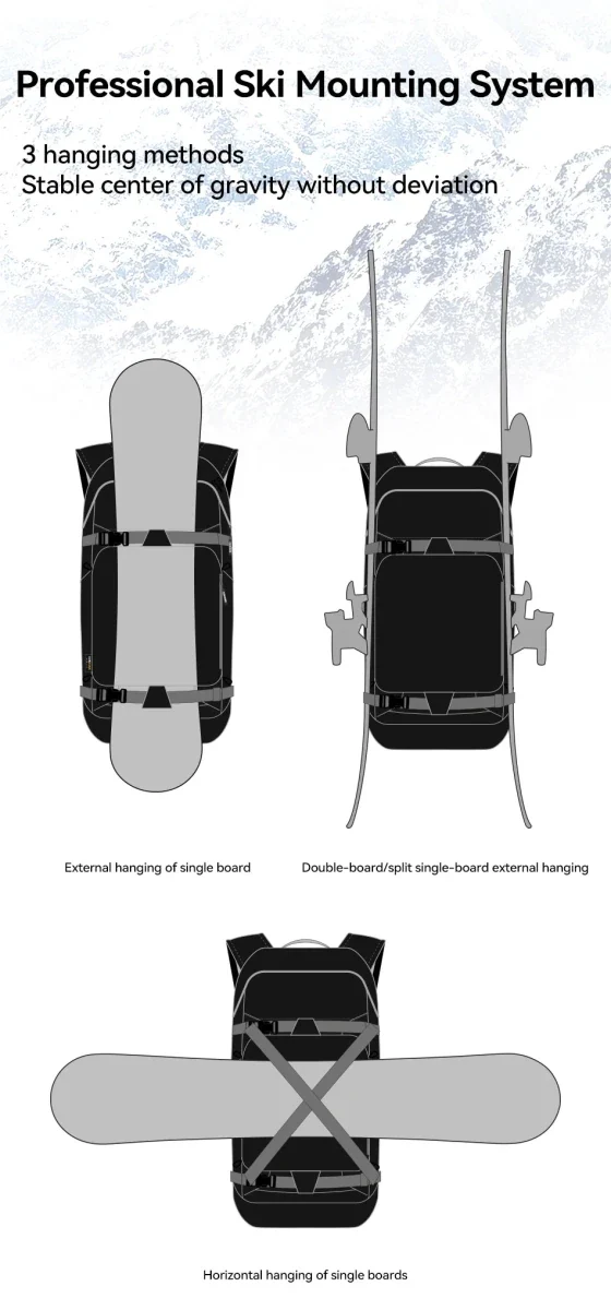 Sac à dos de ski multifonctionnel avec technologie Cordura & Snow Field Armor 15L "COPOZZ - HXB-250001"