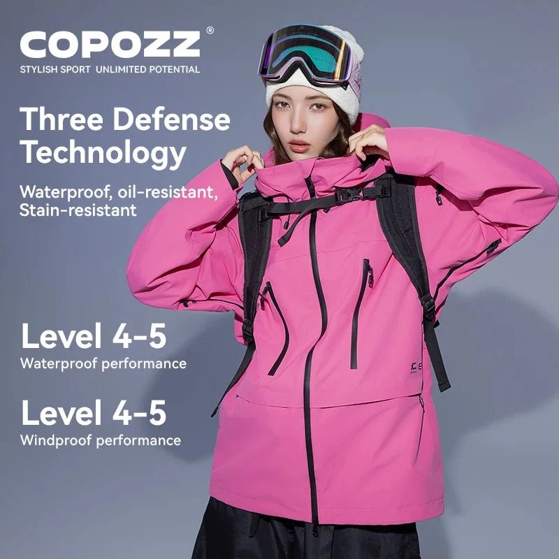 Parka d'hiver / veste de ski imperméables 3 couches avec technologie Teflon EcoElite "COPOZZ - HXF-24304"