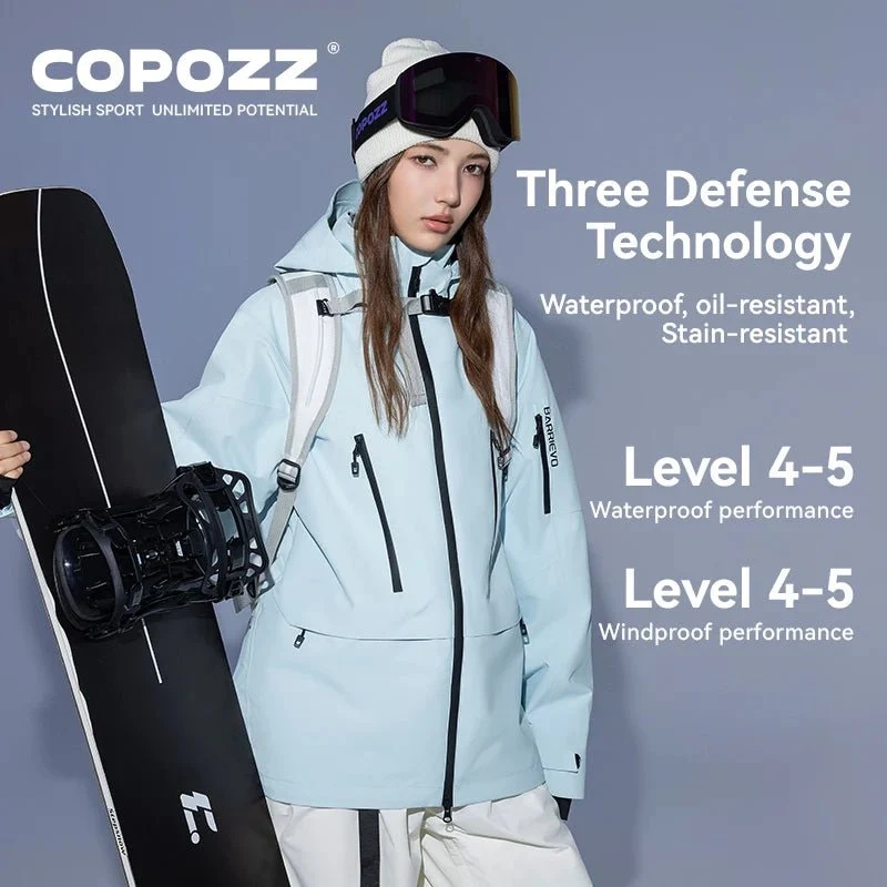 Parka d'hiver / veste de ski imperméables 3 couches avec technologie Teflon EcoElite "COPOZZ - HXF-24304"