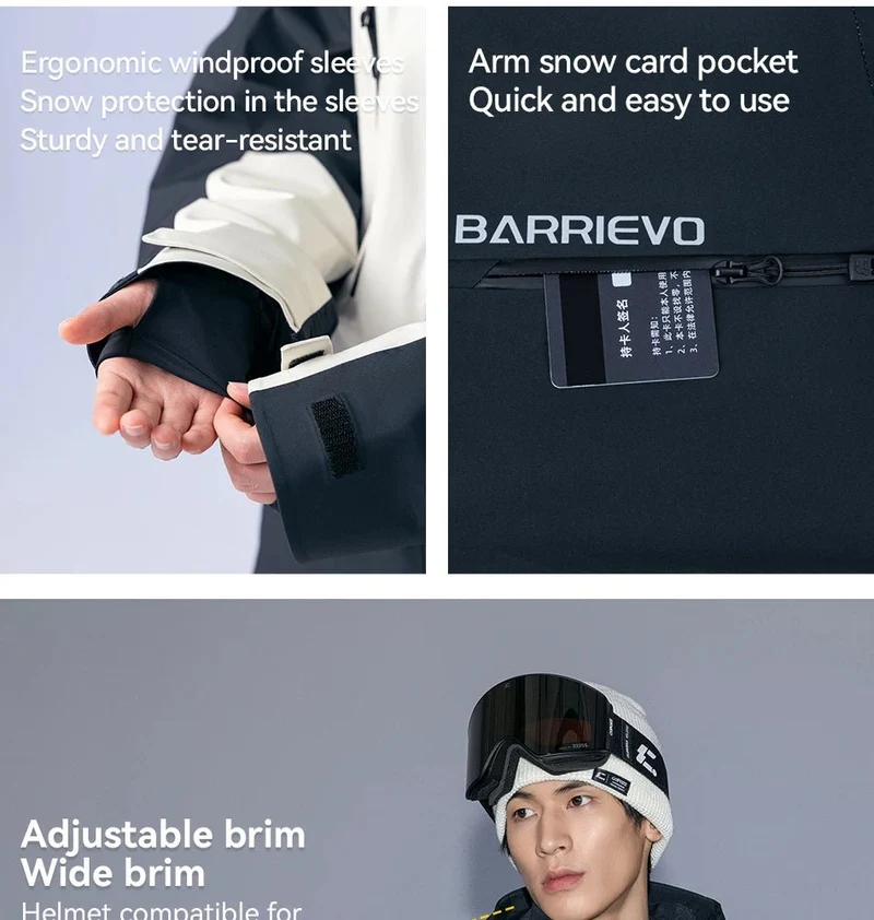 Parka d'hiver / veste de ski imperméables 3 couches avec technologie Teflon EcoElite "COPOZZ - HXF-24304"