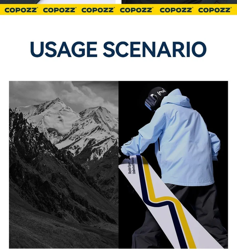 Parka d'hiver / veste de ski imperméables 3 couches avec technologie Teflon EcoElite "COPOZZ - HXF-24304"