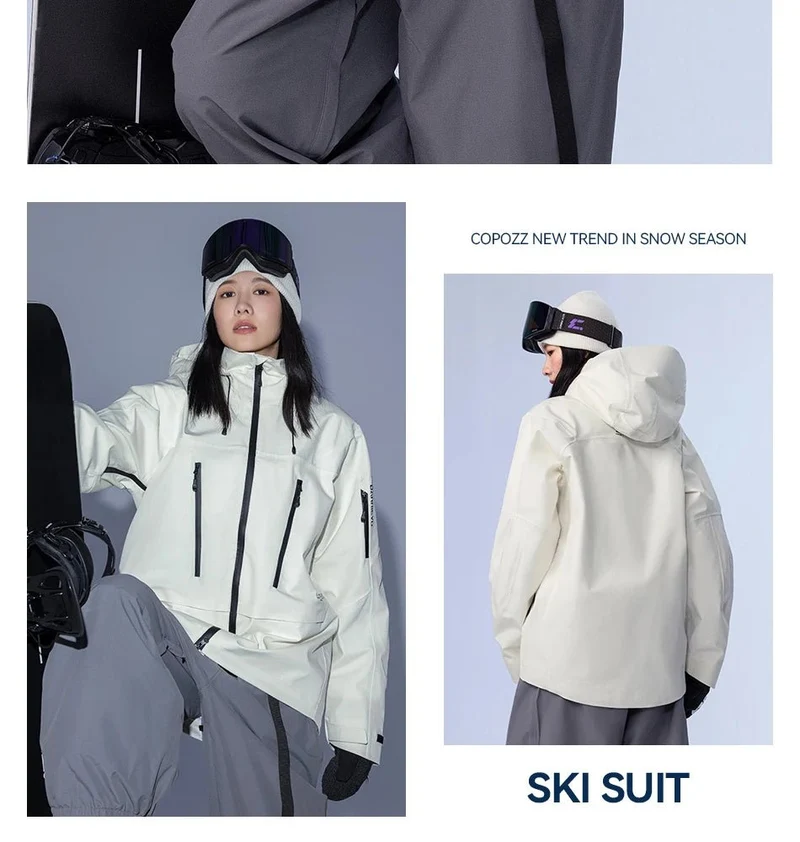 Parka d'hiver / veste de ski imperméables 3 couches avec technologie Teflon EcoElite "COPOZZ - HXF-24304"