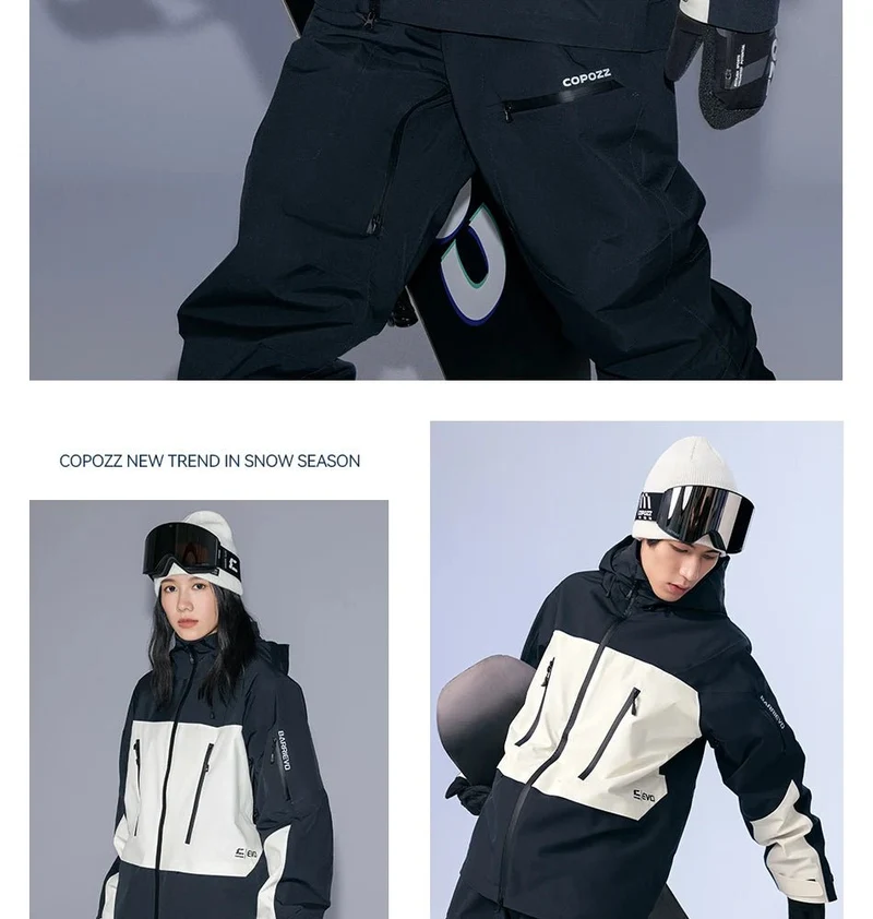 Parka d'hiver / veste de ski imperméables 3 couches avec technologie Teflon EcoElite "COPOZZ - HXF-24304"