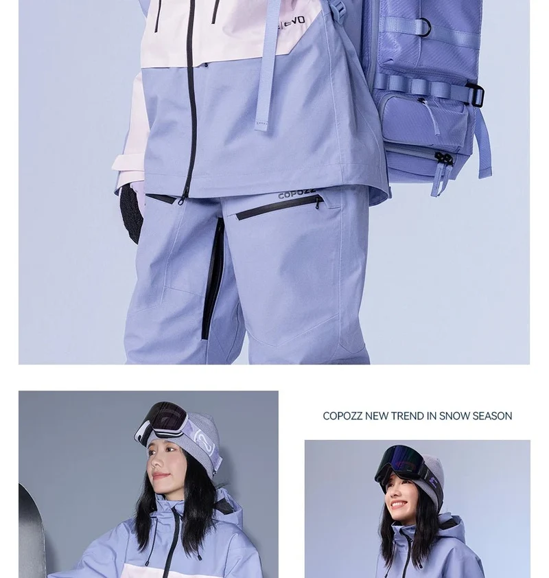 Parka d'hiver / veste de ski imperméables 3 couches avec technologie Teflon EcoElite "COPOZZ - HXF-24304"