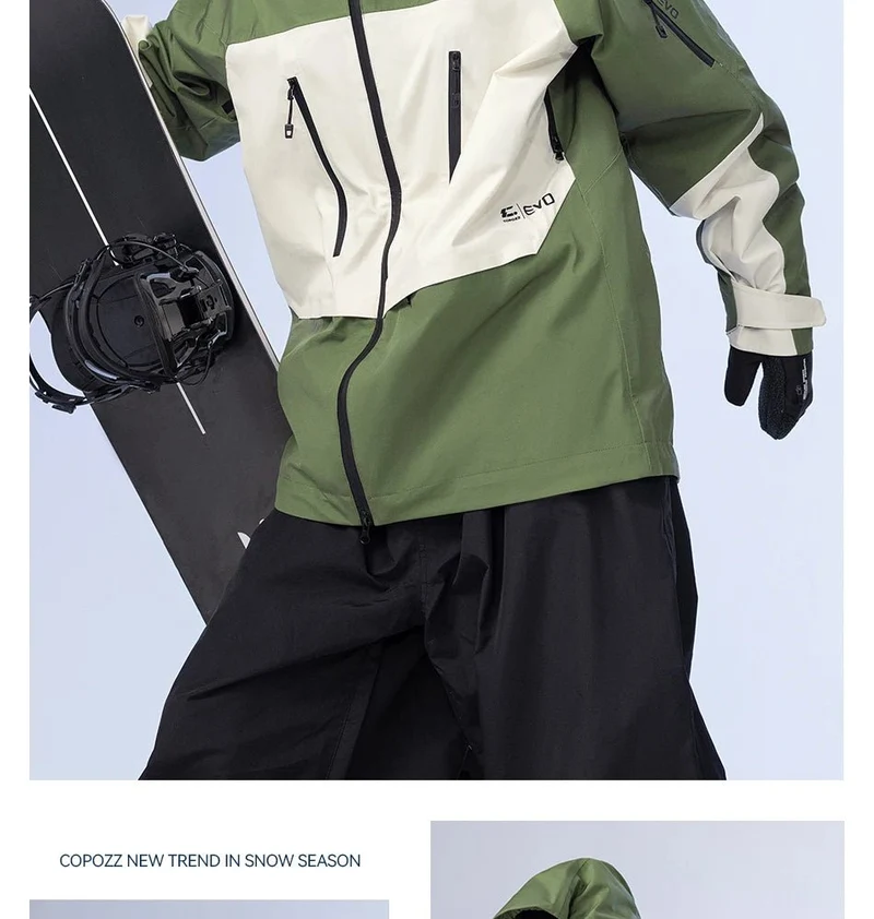 Parka d'hiver / veste de ski imperméables 3 couches avec technologie Teflon EcoElite "COPOZZ - HXF-24304"