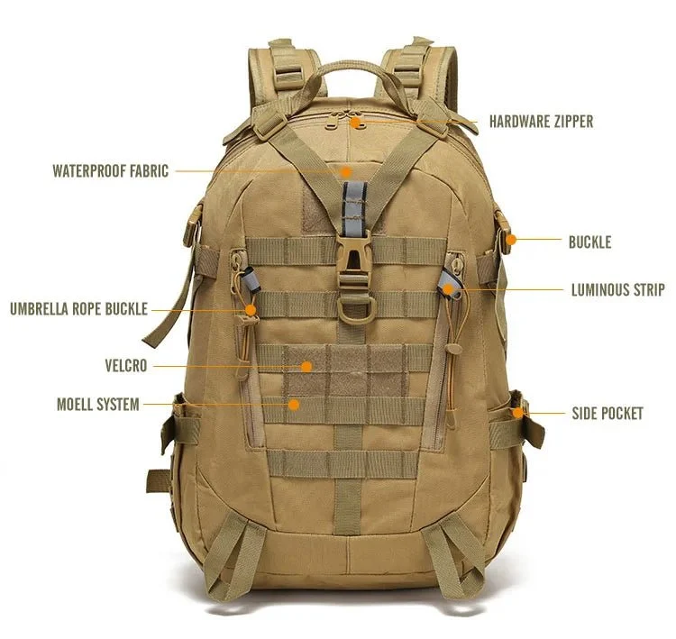 Sac à dos d'expédition tactique avec système Molle 40L "Greencity - JR-075"