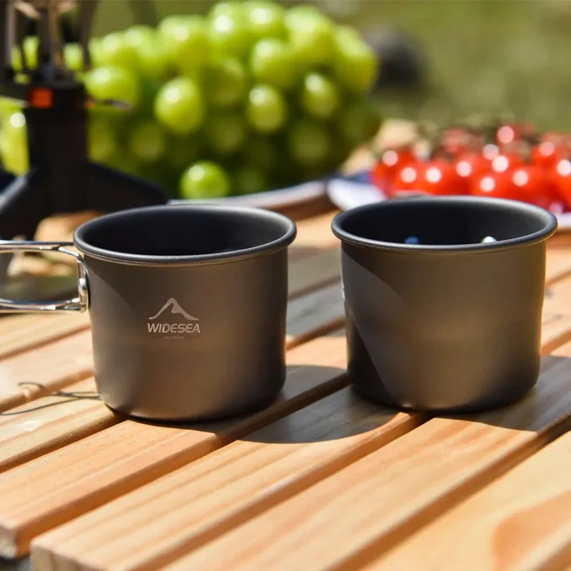 Mug / tasse de camping en aluminium pour café ou thé en extérieur "Widesea - WSCC-105"