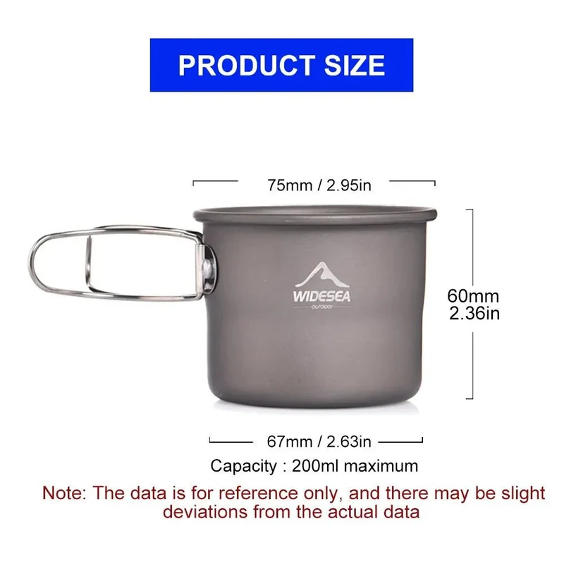 Mug / tasse de camping en aluminium pour café ou thé en extérieur "Widesea - WSCC-105"
