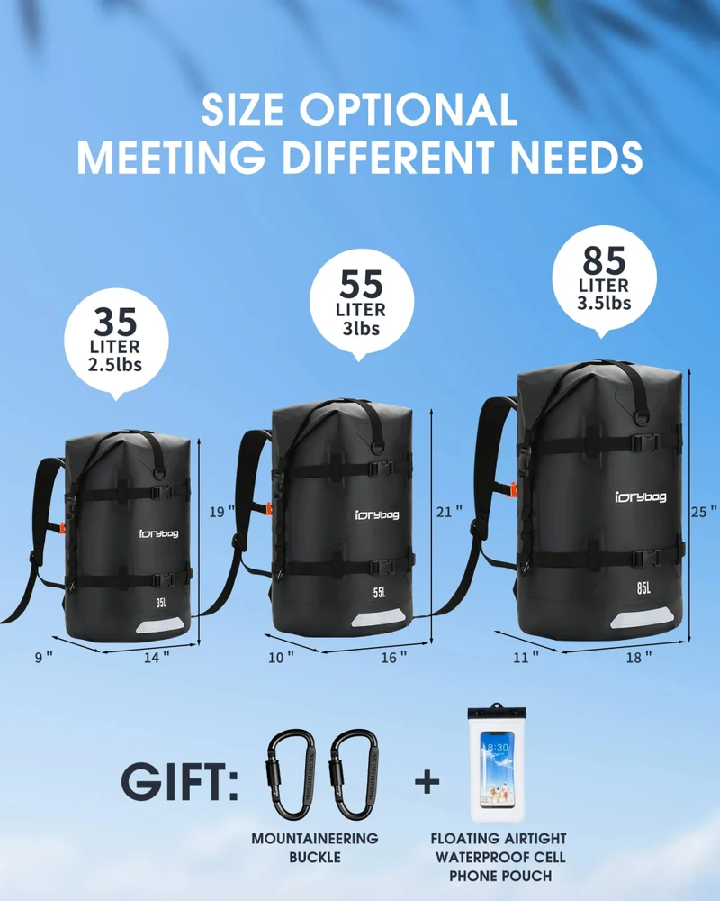 Sac à dos étanche / Idrybag IP68 pour les sports d'eau 35L / 55L "Idrybag - Waterproof bag"