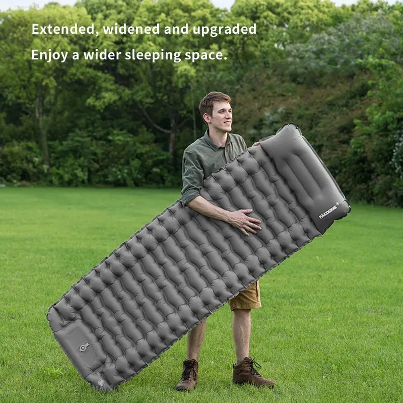 Matelas gonflable avec pompe et oreiller intégré 9cm R-Value 3 700g "PACOONE - Ultra pad PA01"
