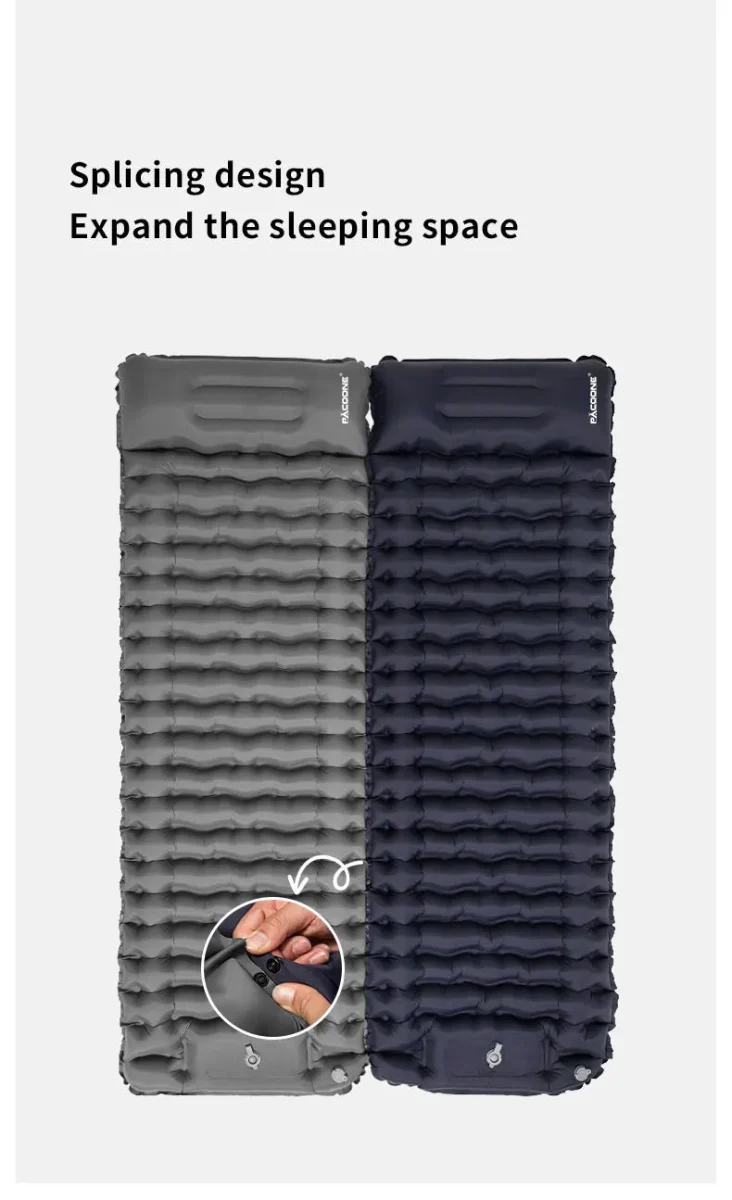 Matelas gonflable avec pompe et oreiller intégré 9cm R-Value 3 700g "PACOONE - Ultra pad PA01"