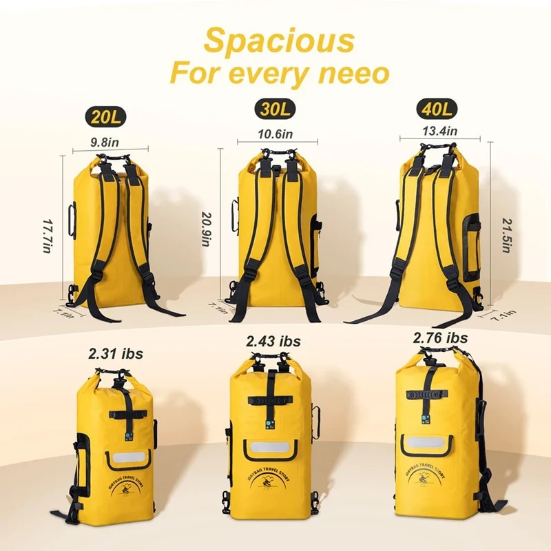 Sac à dos étanche IP-68 pour les sports d'eau, kayak, canyoning "Idrybag - Bag KC2005"