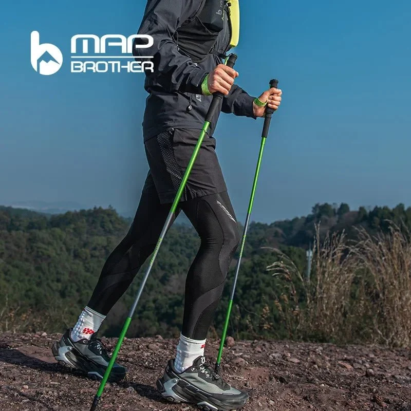 Bâtons de trail / randonnée pliables à verrouillage rapide "Map Brother - M3031"