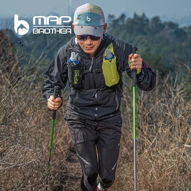 Bâtons de trail / randonnée pliables à verrouillage rapide "Map Brother - M3031"