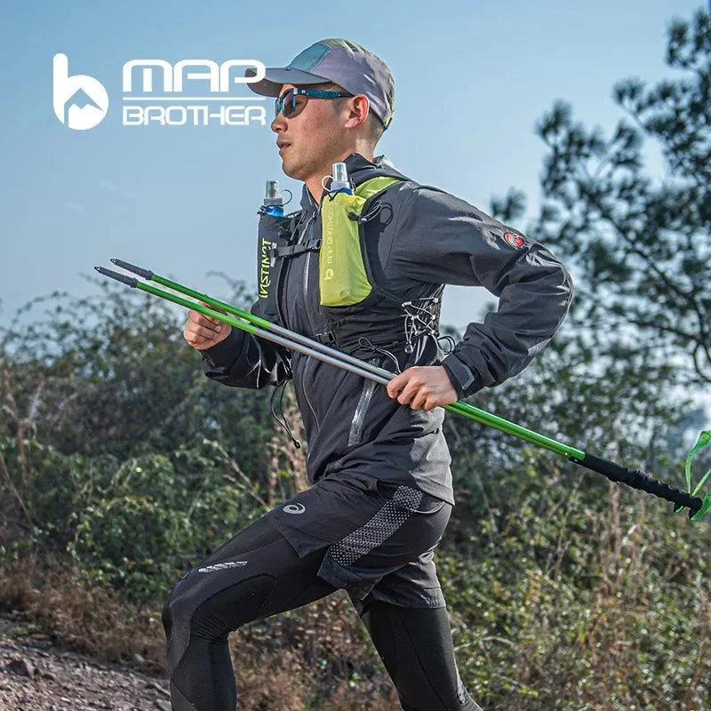 Bâtons de trail / randonnée pliables à verrouillage rapide "Map Brother - M3031"