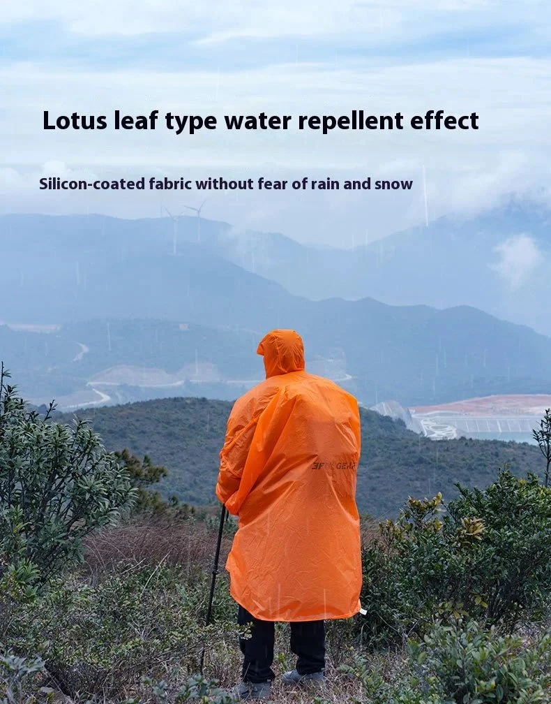 Poncho / tarp imperméable à fermeture éclair ultra-léger "3F UL GEAR - Rain poncho"