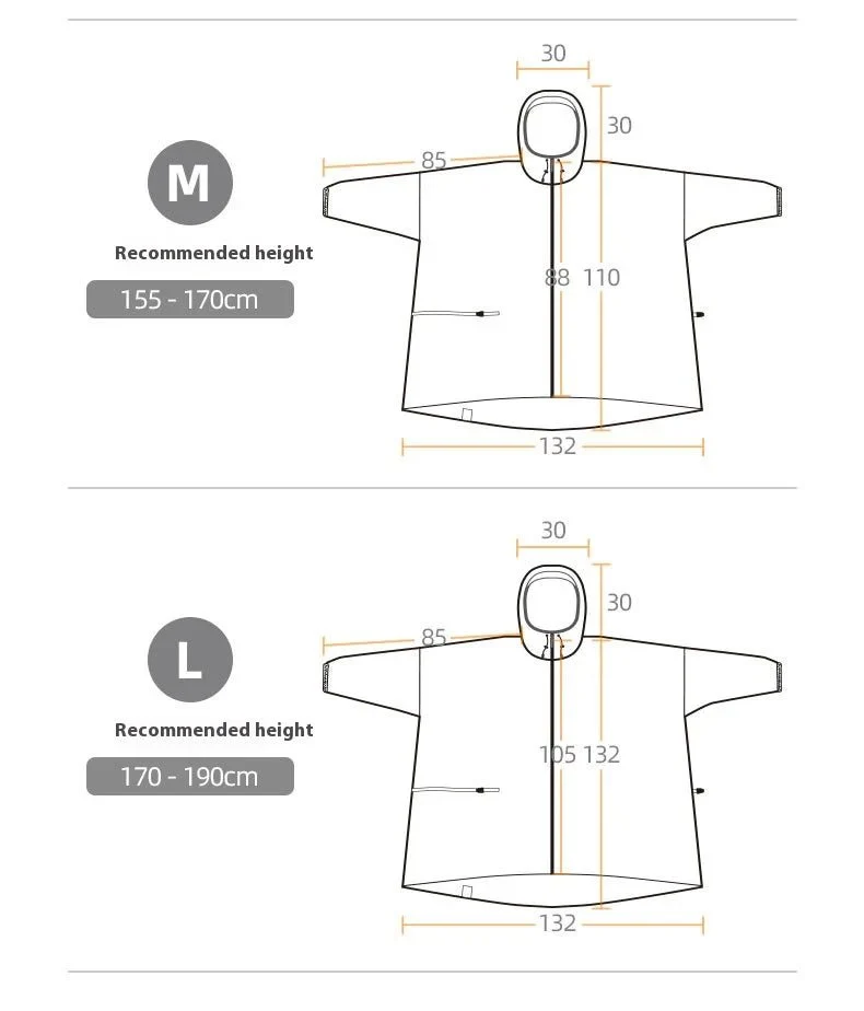 Poncho / tarp imperméable à fermeture éclair ultra-léger "3F UL GEAR - Rain poncho"