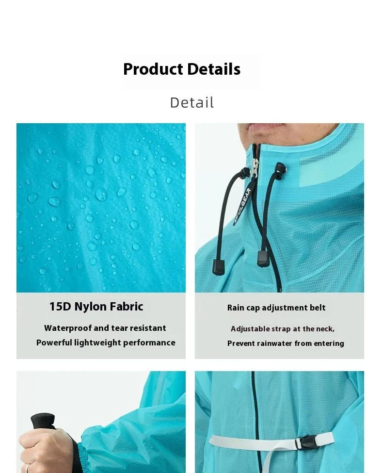Poncho / tarp imperméable à fermeture éclair ultra-léger "3F UL GEAR - Rain poncho"