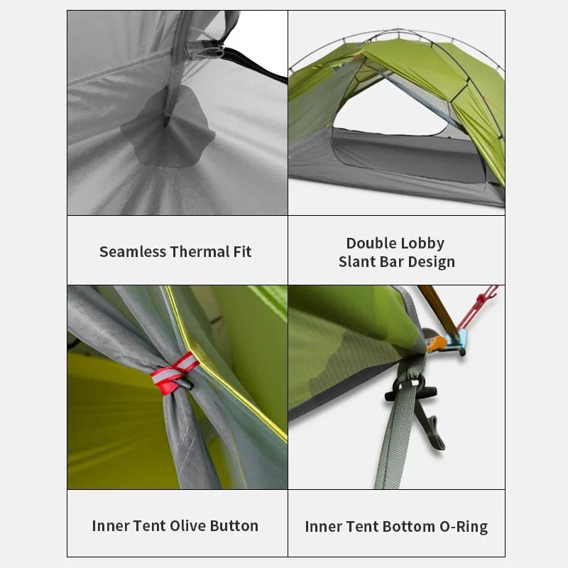 Tente de bivouac autoportante ultralégère pour 2 personnes 1,8kg "3F UL GEAR - TaiJi 2"