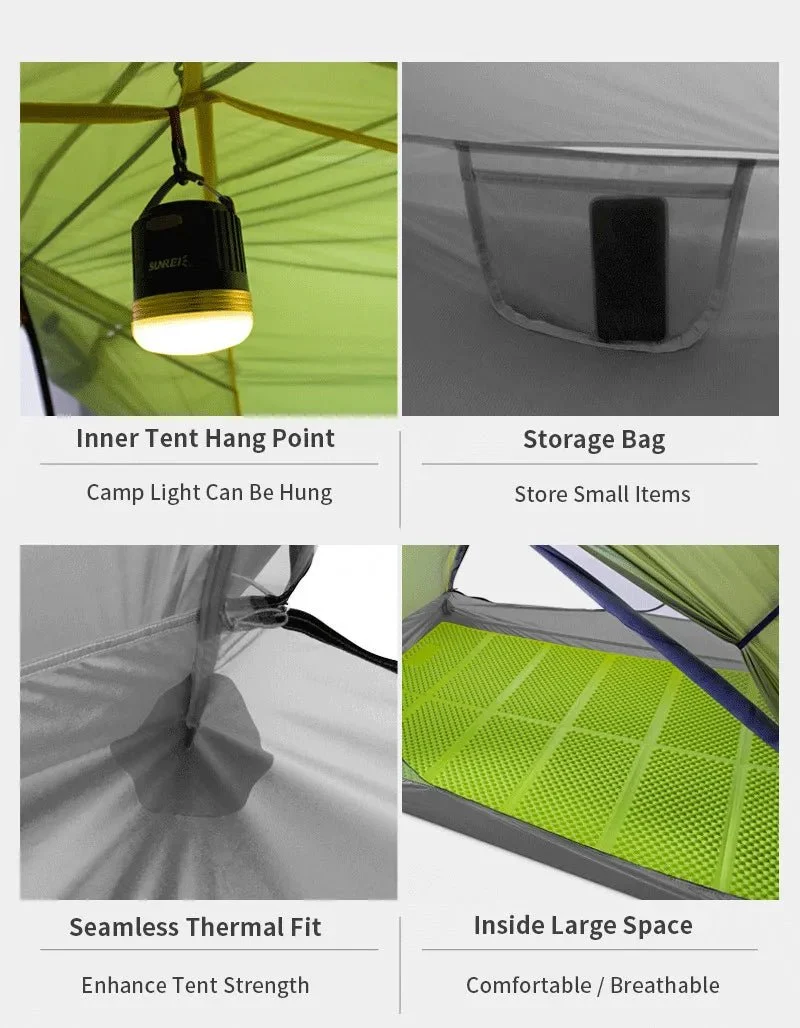 Tente de bivouac autoportante ultralégère pour 2 personnes 1,8kg "3F UL GEAR - TaiJi 2"
