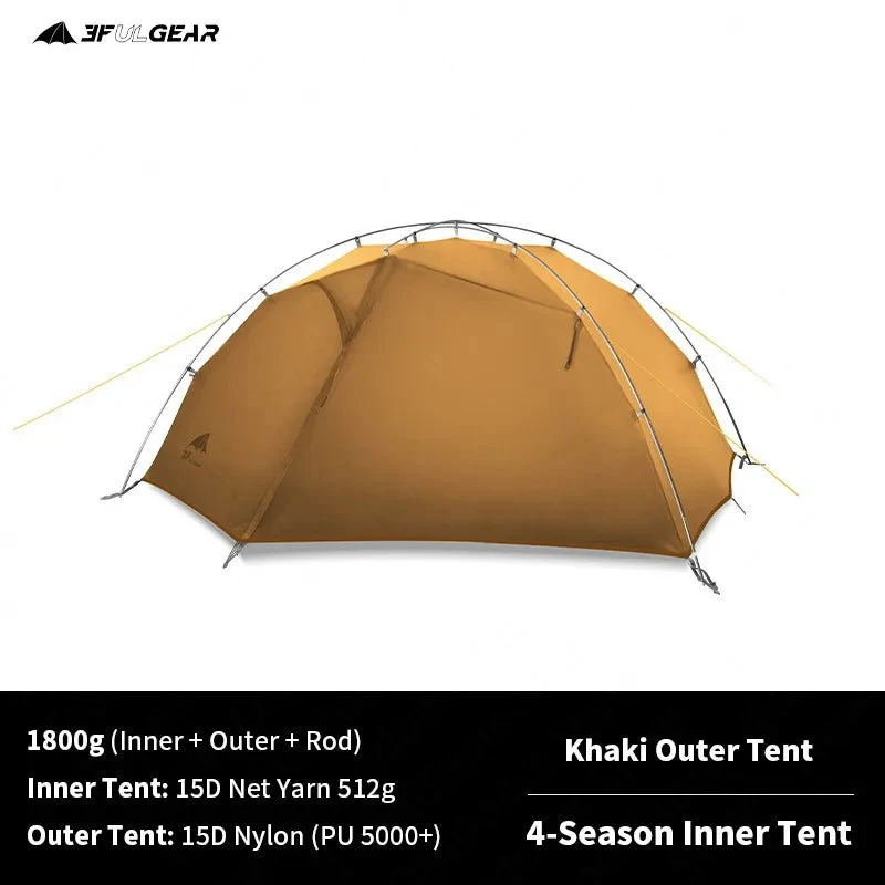 Tente de bivouac autoportante ultralégère pour 2 personnes 1,8kg "3F UL GEAR - TaiJi 2"