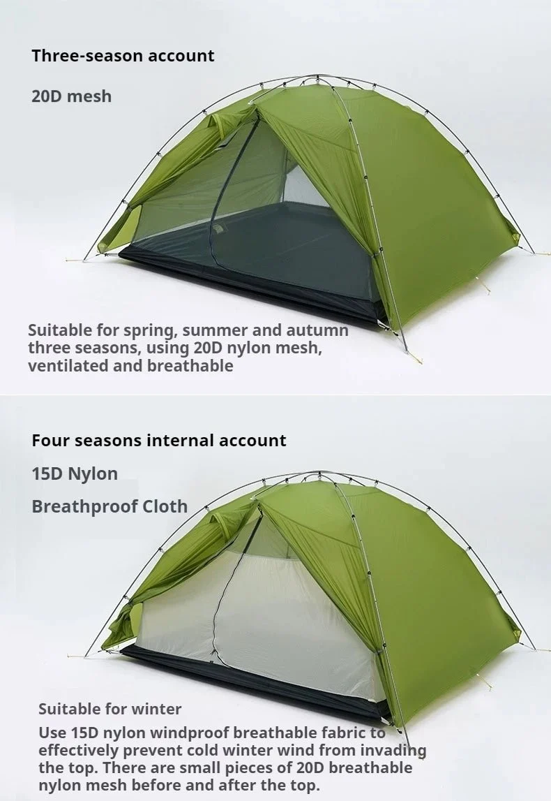 Tente de bivouac autoportante ultralégère pour 3 personnes 2,8kg "3F UL GEAR - TAIJI 3"