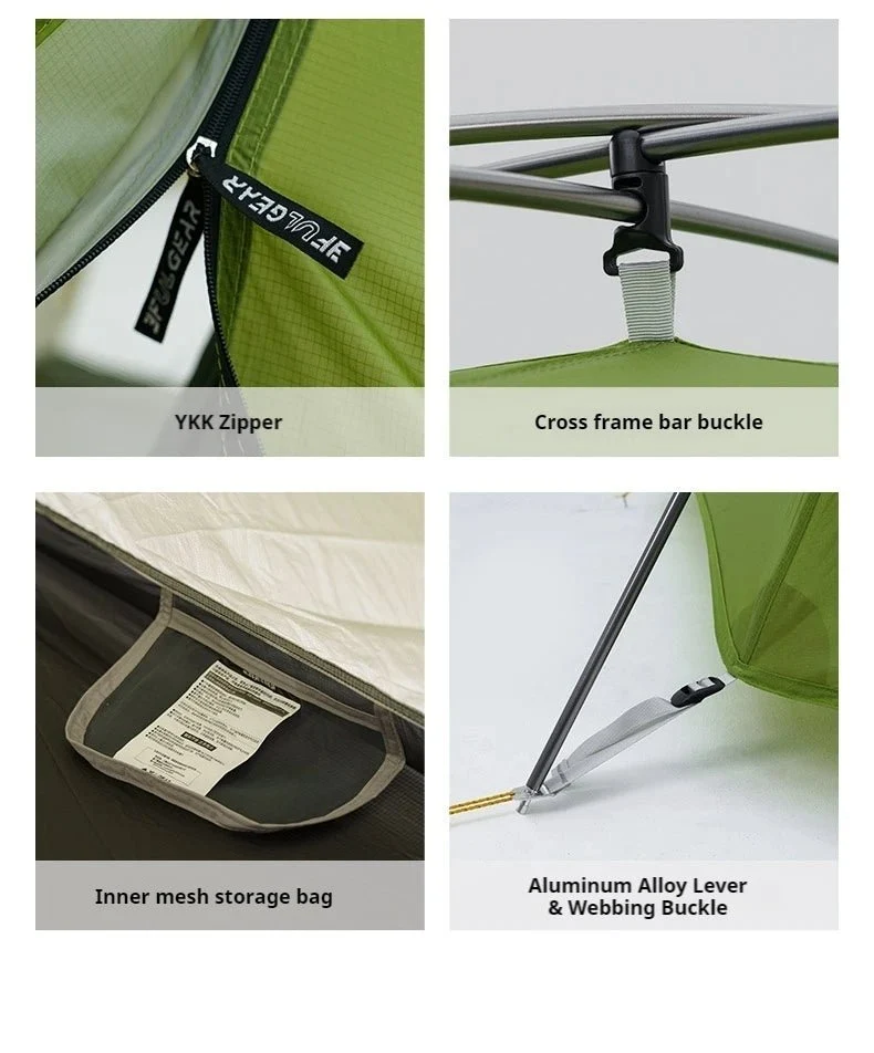 Tente de bivouac autoportante ultralégère pour 3 personnes 2,8kg "3F UL GEAR - TAIJI 3"
