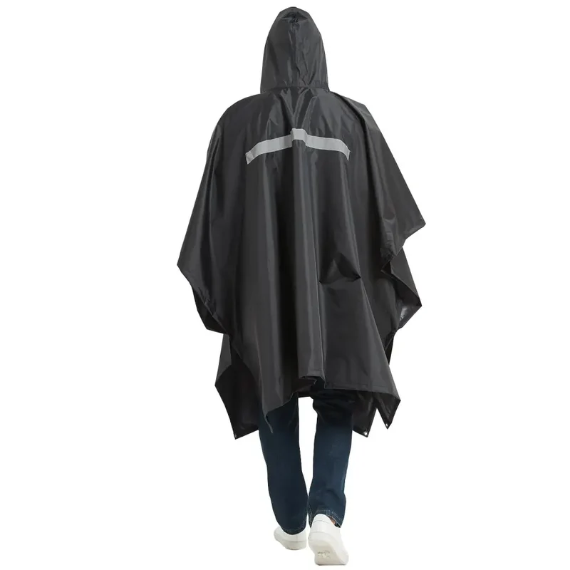 Poncho de pluie noir pour hommes