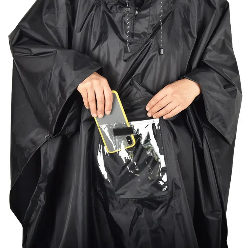 Poncho de pluie noir pour hommes