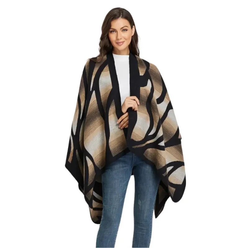 Poncho cape esprit femme grande taille