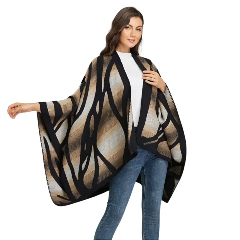 Poncho cape esprit femme grande taille