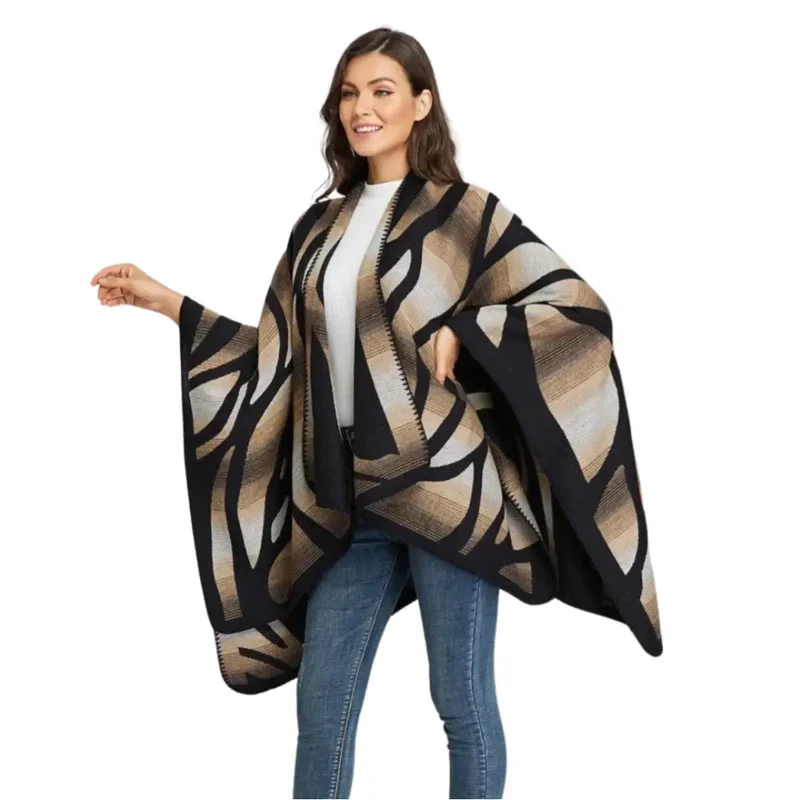 Poncho cape esprit femme grande taille
