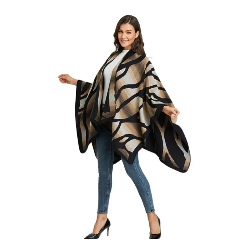 Poncho cape esprit femme grande taille