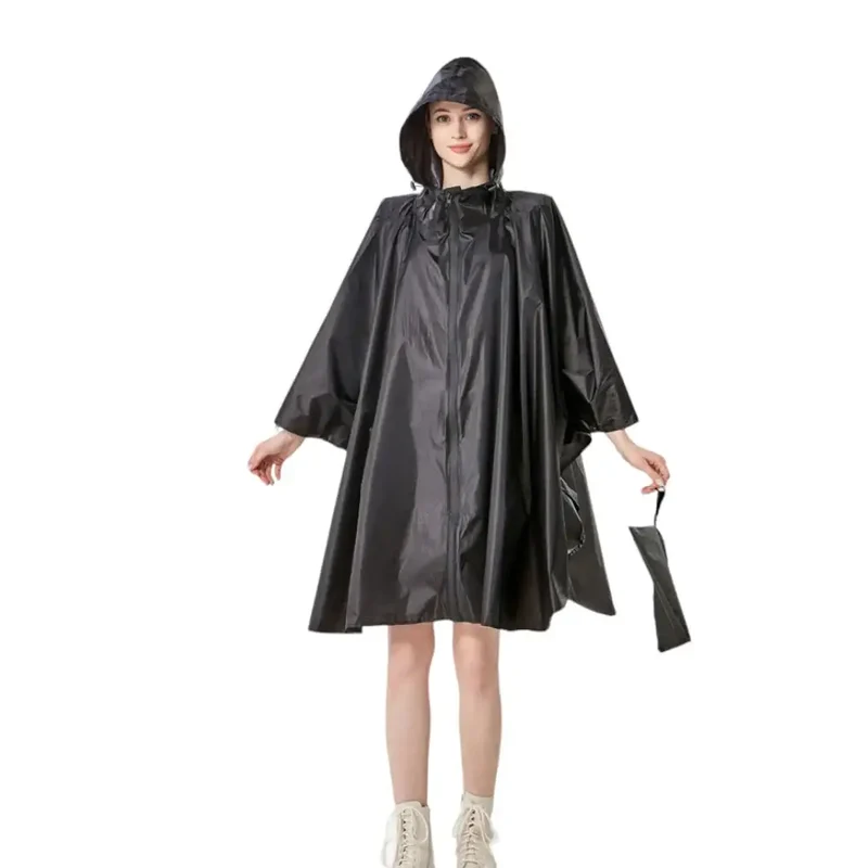 Poncho de pluie à col pour femme
