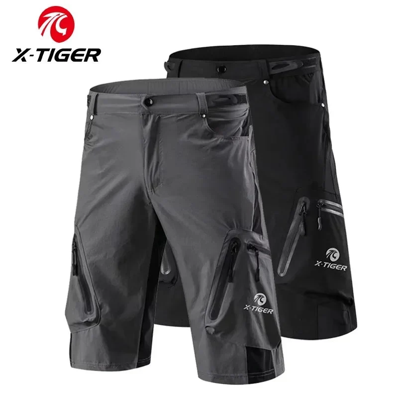 Short VTT / descente multi-poches respirant et déperlant pour adolescents et hommes "X-TIGER - MTBXT005"