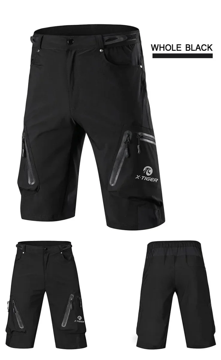 Short VTT / descente multi-poches respirant et déperlant pour adolescents et hommes "X-TIGER - MTBXT005"