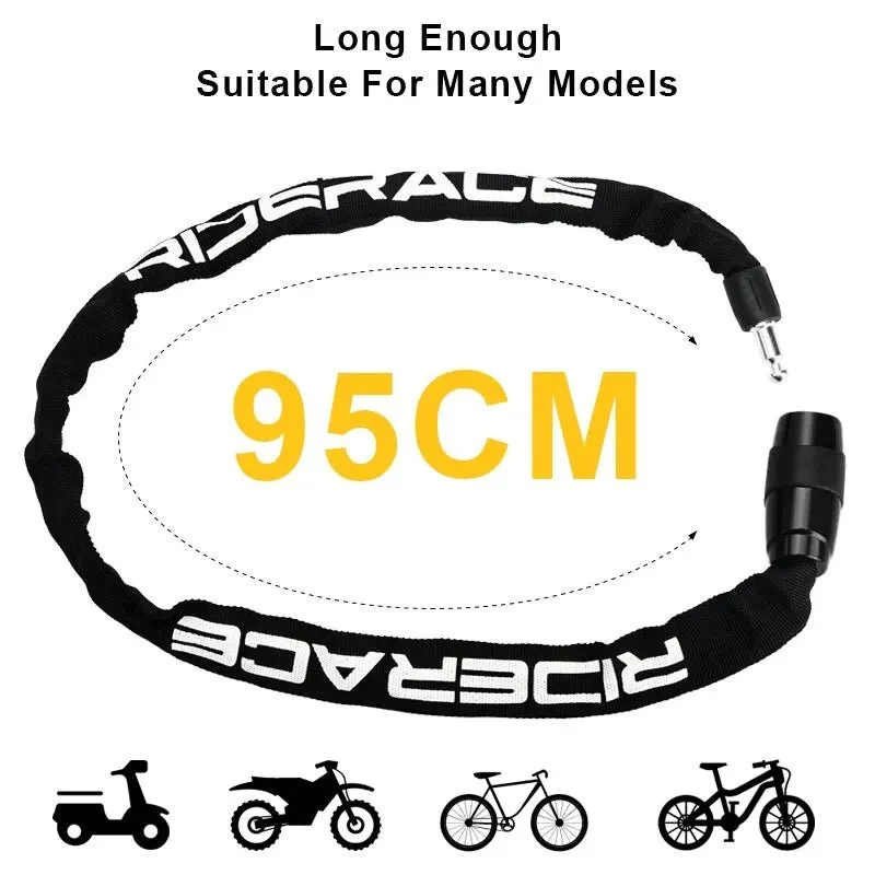Antivol de vélo haute sécurité à chaine avec 2 clés "RIDERACE - Chain lock"