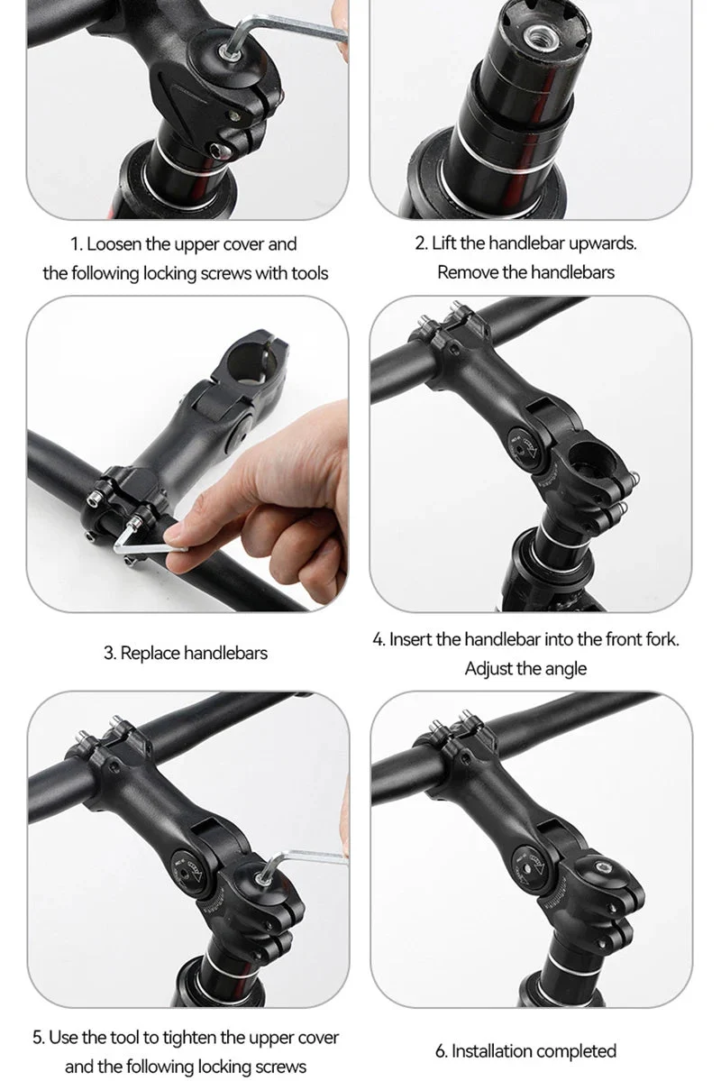 Potence vélo réglable ±60° en aluminium 25,4/31,8 mm "Probike - 6061"