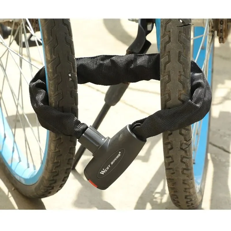 Antivol à chaîne en alliage d'acier dur pour vélo électrique, VTC et VTT "WEST BIKING - Chain Lock 00A"