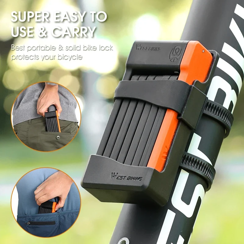 Antivol pliable 63cm de long pour vélo, VTT, route "WEST BIKING - YP0705071"