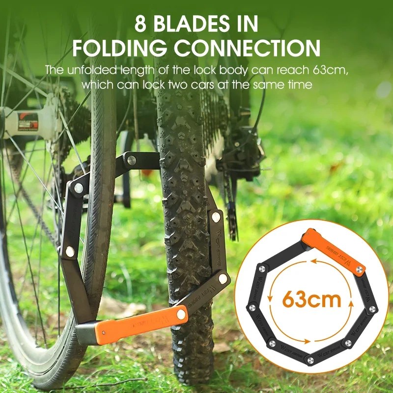 Antivol pliable 63cm de long pour vélo, VTT, route "WEST BIKING - YP0705071"
