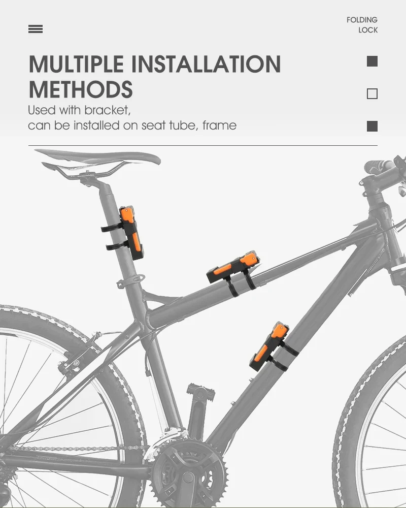 Antivol pliable 63cm de long pour vélo, VTT, route "WEST BIKING - YP0705071"