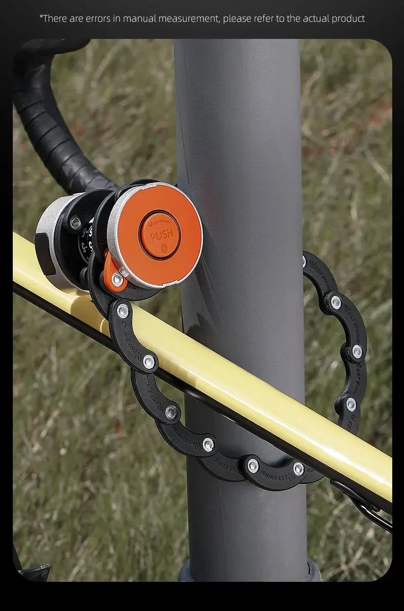 Antivol de vélo pliable à combinaison pour vélo électrique, VTC, VTT et gravel "WEST BIKING - PFL003"