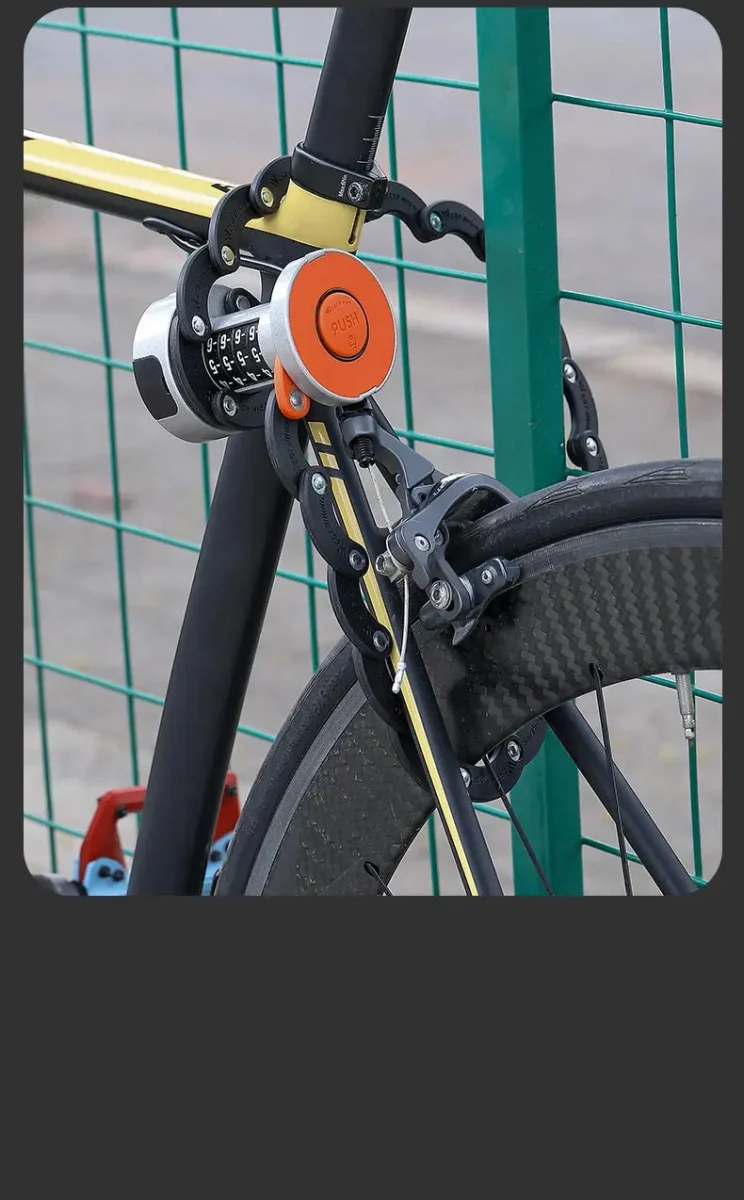 Antivol de vélo pliable à combinaison pour vélo électrique, VTC, VTT et gravel "WEST BIKING - PFL003"