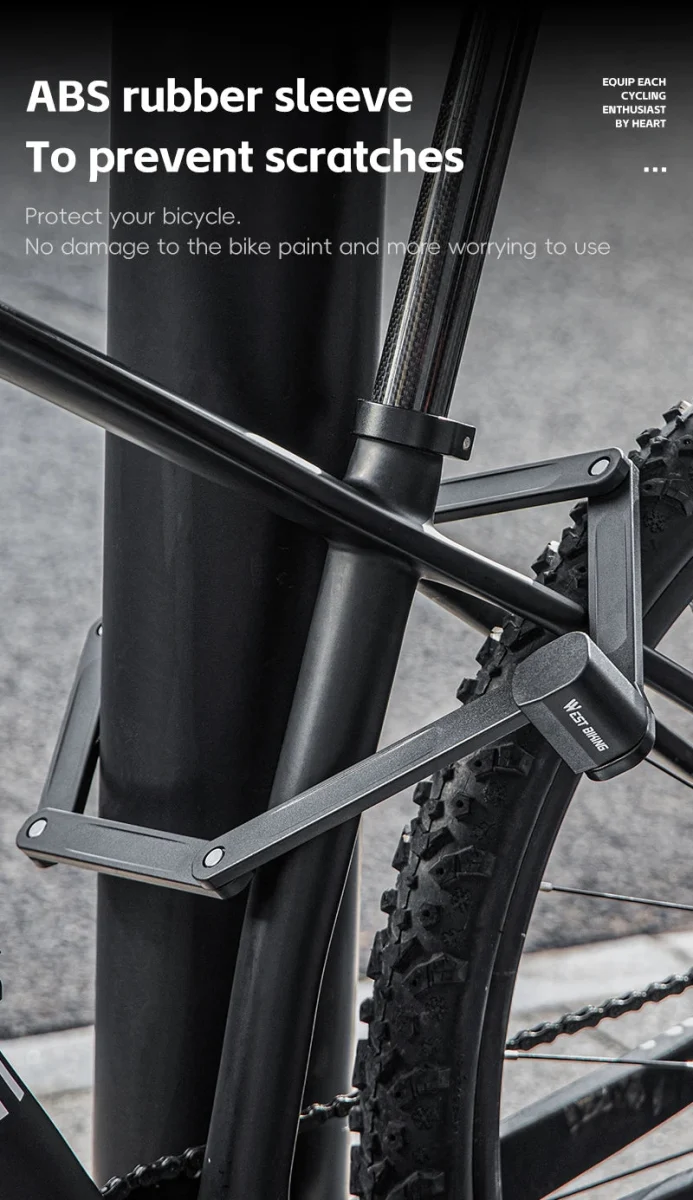 Antivol pliable de 87 cm en acier allié haute sécurité pour VTT, vélo de route, vélo électrique "WEST BIKING - PFL002"